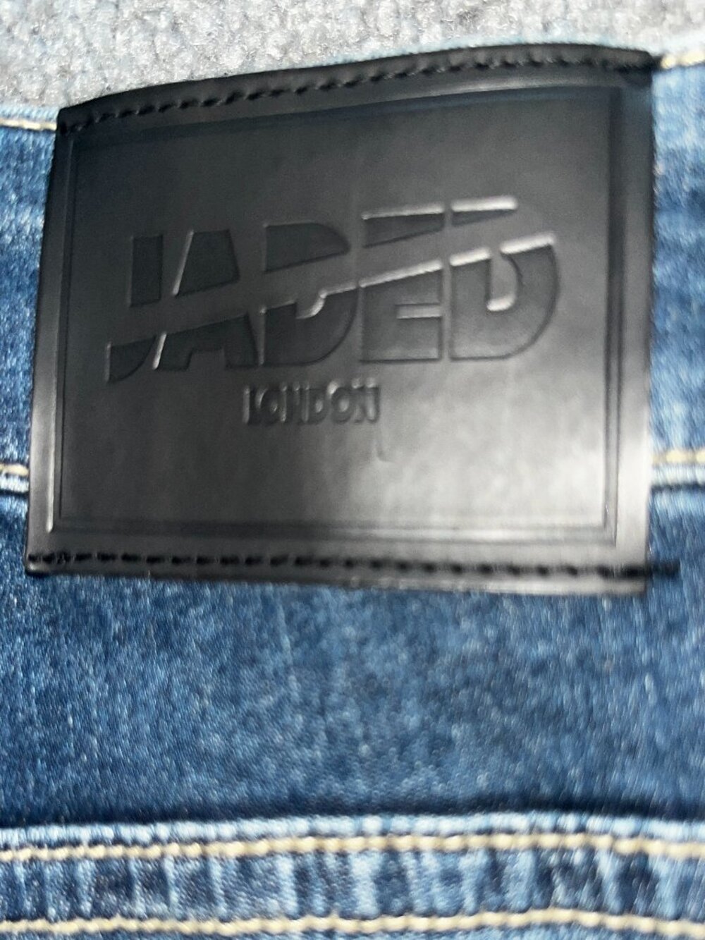 JADED LONDON Y2K Distressed Ripped Side Snap Skinny Flare Blue Denim Jeans - 25 - Picture 10 of 14